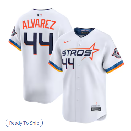 Yordan Alvarez #44 Houston Astros Men's 2025 City Connect Limited Player Jersey - White