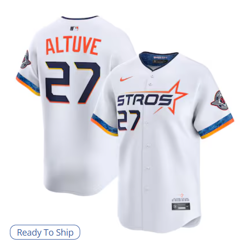 Jose Altuve #27 Houston Astros Men's 2025 City Connect Limited Player Jersey - White