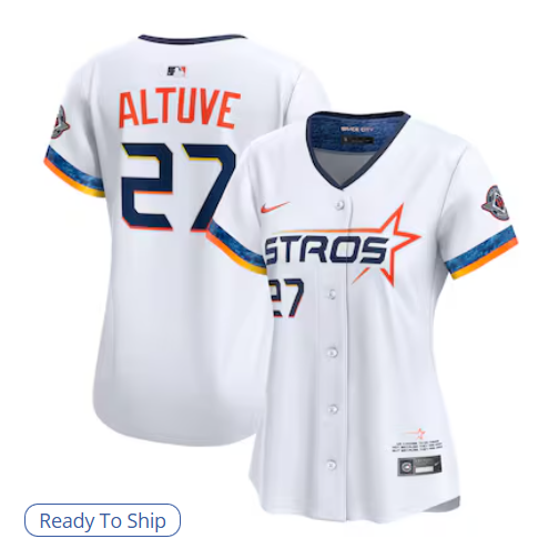 Jose Altuve #27 Houston Astros Women's 2025 City Connect Limited Player Jersey - White