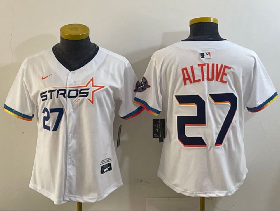 Jose Altuve #27 Houston Astros Women's 2025 City Connect Limited Player Jersey - White