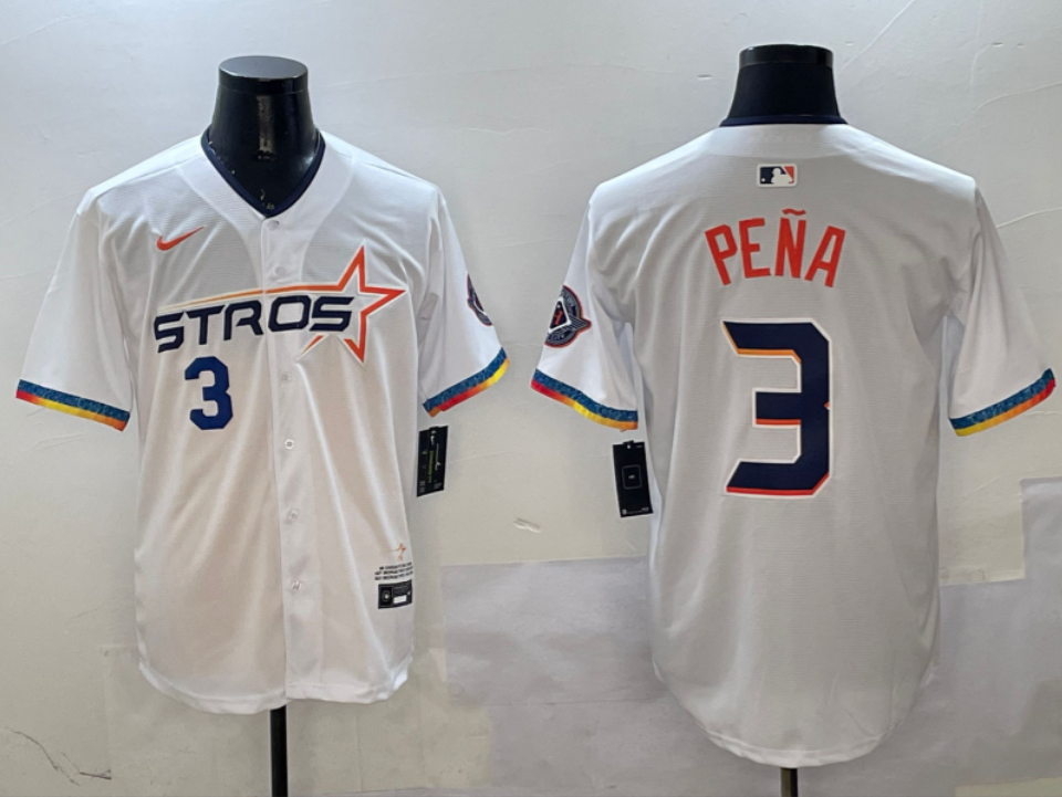 Jeremy Peña #3 Houston Astros Men's 2025 City Connect Limited Player Jersey - White