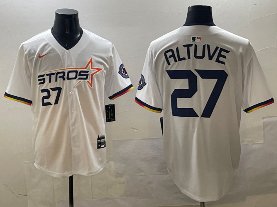 Jose Altuve #27 Houston Astros Men's 2025 City Connect Limited Player Jersey - White