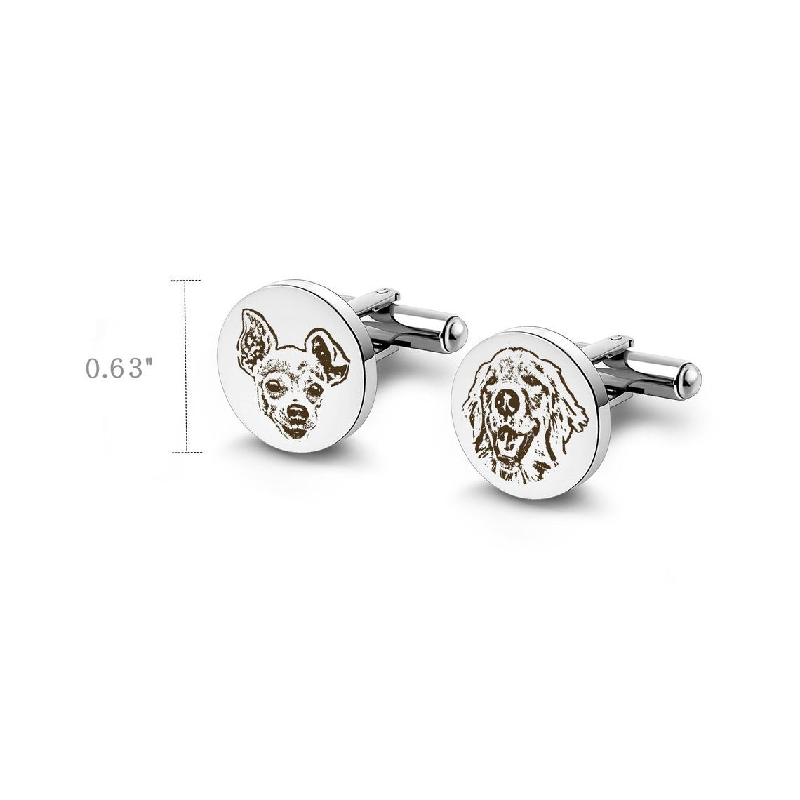Celebrate Your Best Friend - Personalized Dog Portrait Cufflinks in Silver. #DogPortraitCufflinks #SilverCufflinks #PersonalizedGift