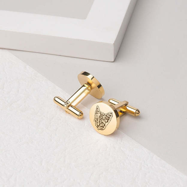 Elevate Your Style with a Touch of Whimsy - Gold-Tone Cat Cufflink. #CatCufflink #GoldToneAccessory #MensWithStyle