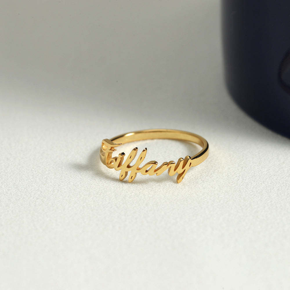 Custom Name Couples Rings - Personalized in 14K and 18K Gold Plated & Solid, Perfect for Expressing Love