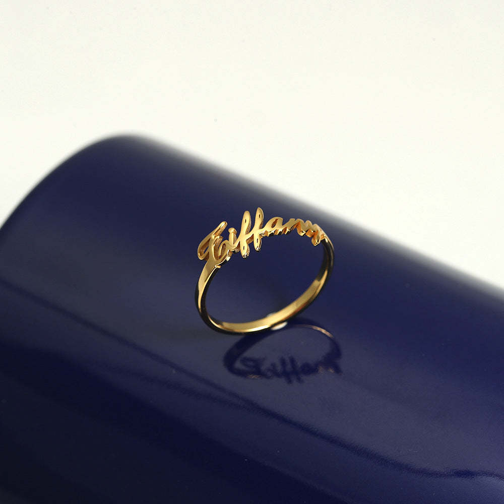 Custom Name Couples Rings - Personalized in 14K and 18K Gold Plated & Solid, Perfect for Expressing Love