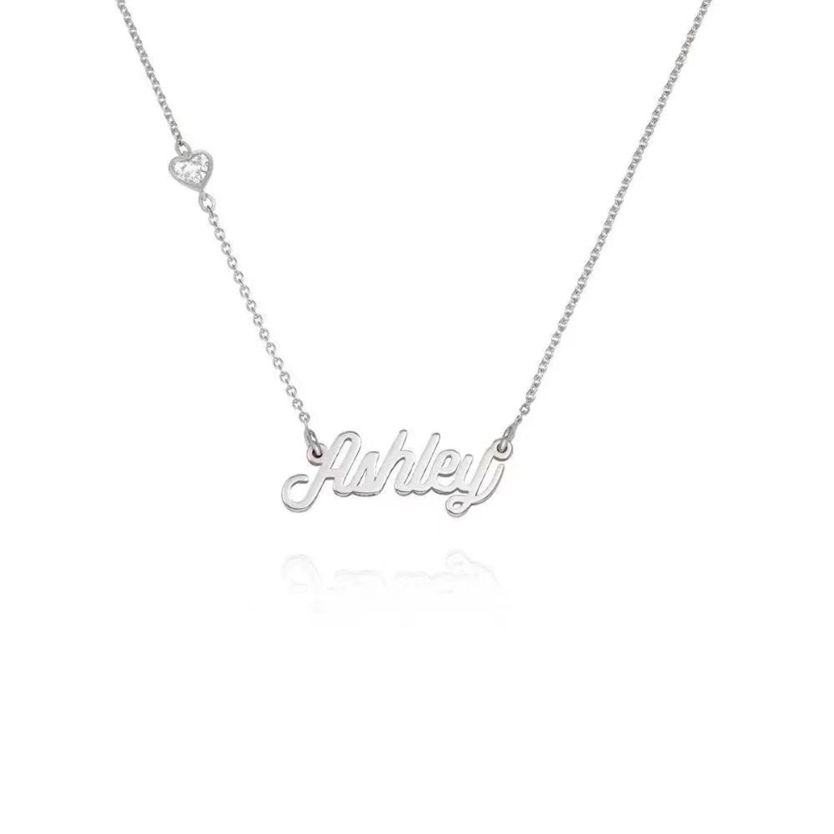 Personalized 14K Gold Nameplate Necklace - Engrave Any Name, Available in 925 Silver, 14K Yellow, Rose, and White Gold