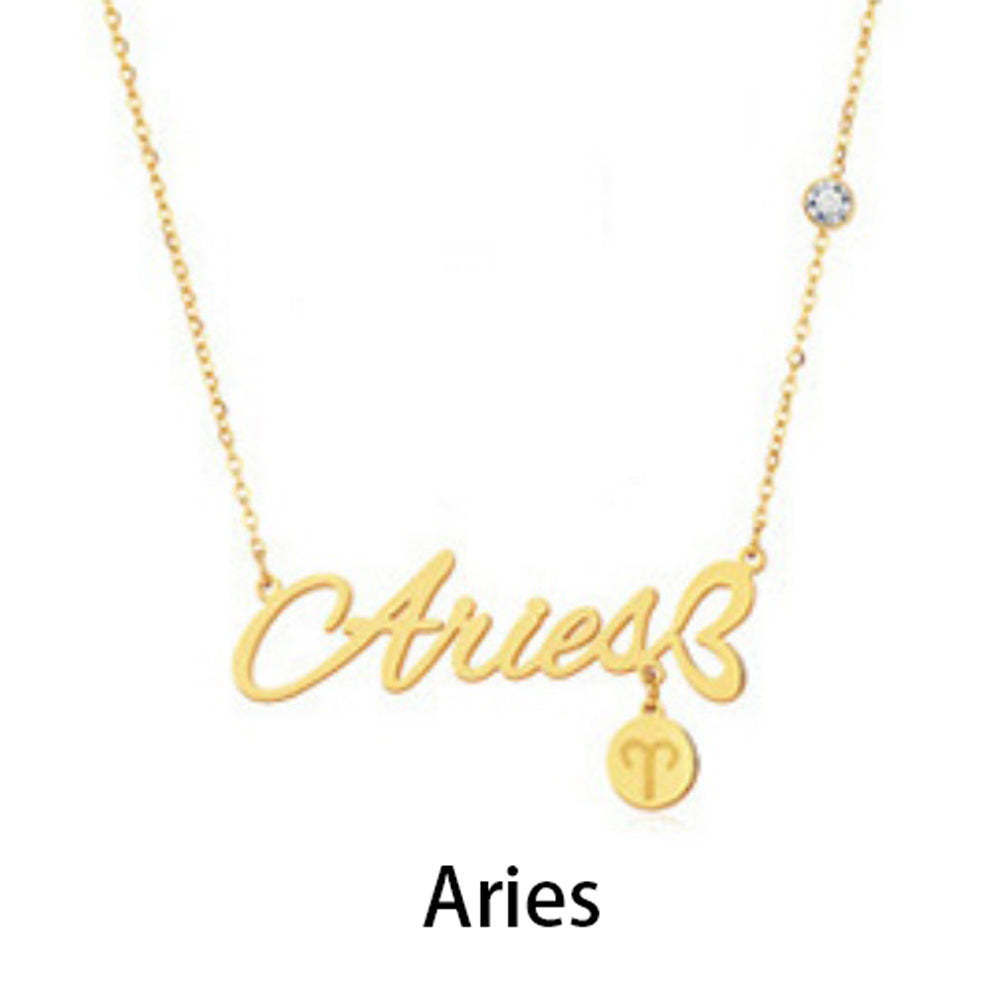 12 Zodiac Signs Name Necklace