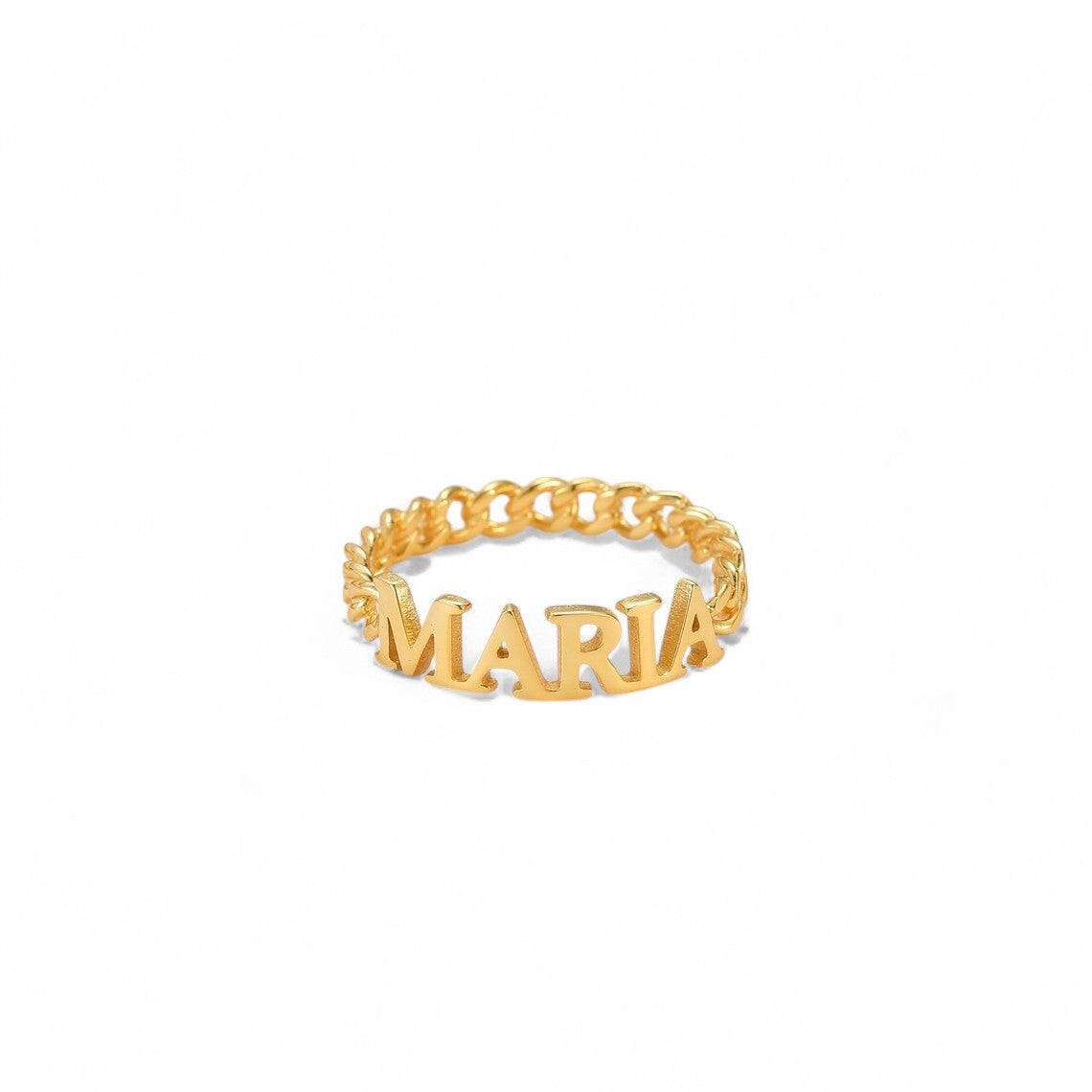 Custom 18K Gold Plated Name Ring - Personalized 925 Sterling Silver, 14K Yellow, Rose, or White Gold for a Luxurious Touch