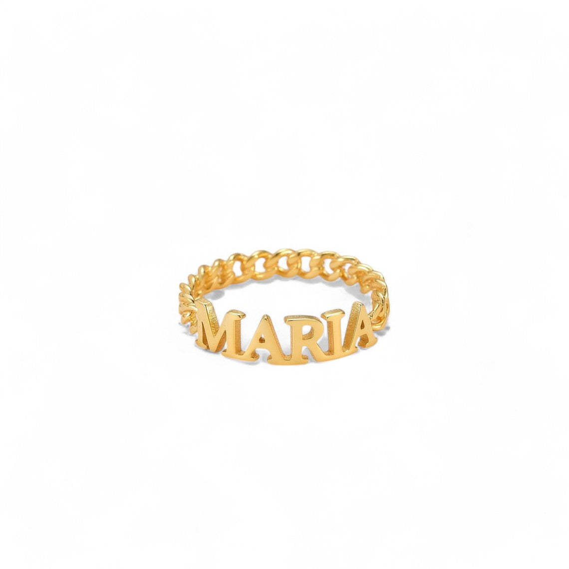 Custom 18K Gold Plated Name Ring - Personalized 925 Sterling Silver, 14K Yellow, Rose, or White Gold for a Luxurious Touch