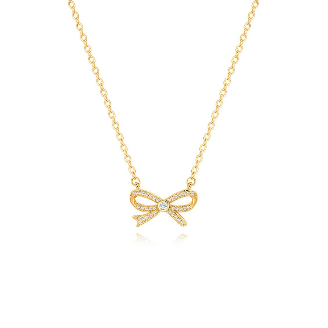 Elegant Gold Bow Pendant Necklace - Exquisitely Crafted in 14K and 18K Gold Plated & Solid