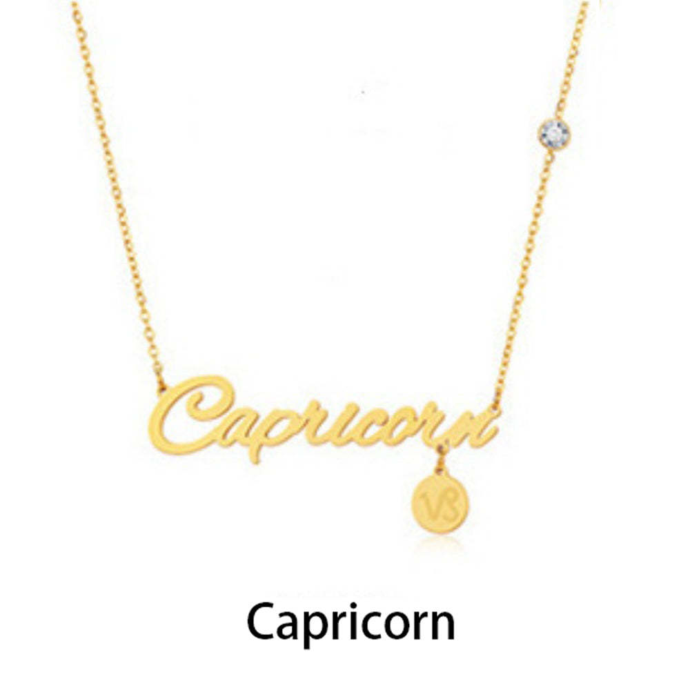 12 Zodiac Signs Name Necklace