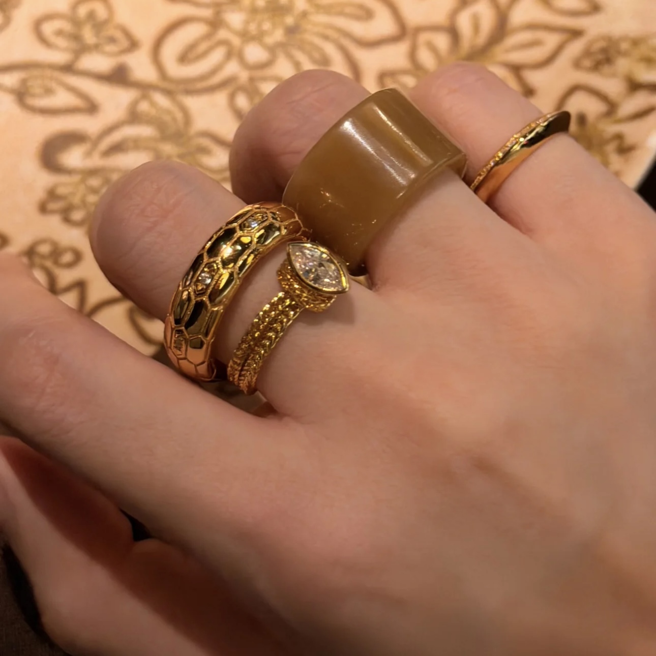 TikTok Viral Vintage Marquise Soft Chain Ring