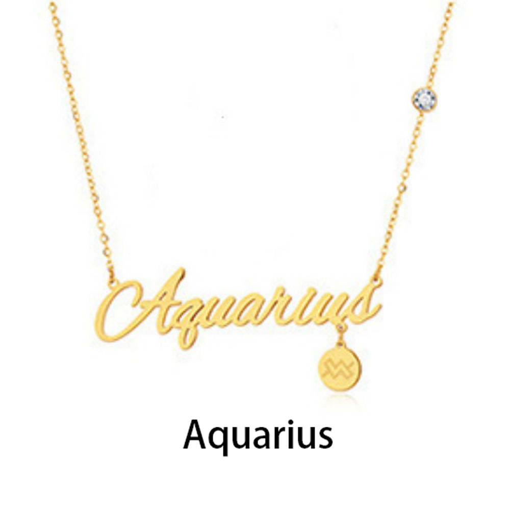 12 Zodiac Signs Name Necklace