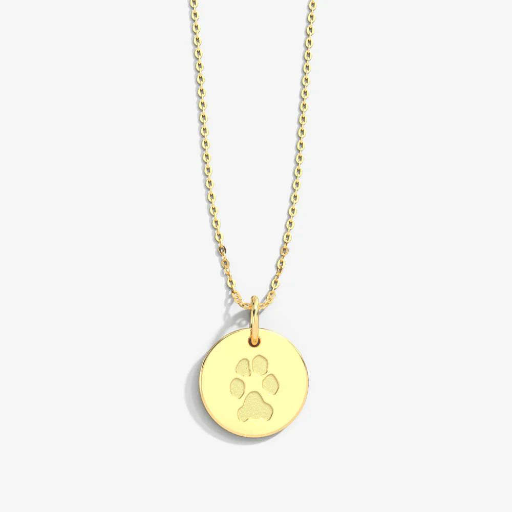 Cherish Your Pet with a 14k Gold Paw Print Necklace - A Heartfelt Gift for Animal Lovers. #14kGoldPendant #PawPrintNecklace #PetLoversGift