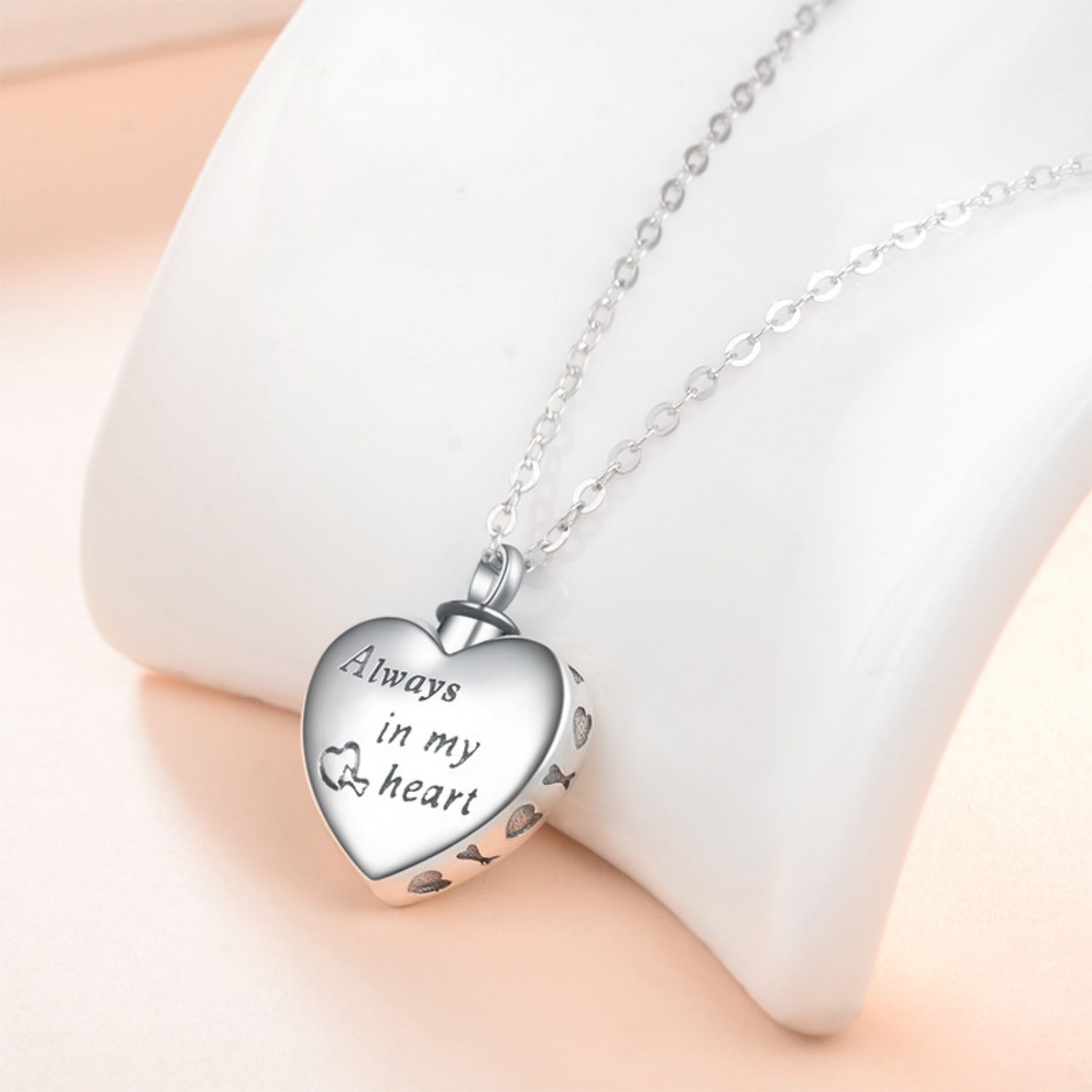925 Sterling Silver Necklace Pet Paw Print Urn Necklace