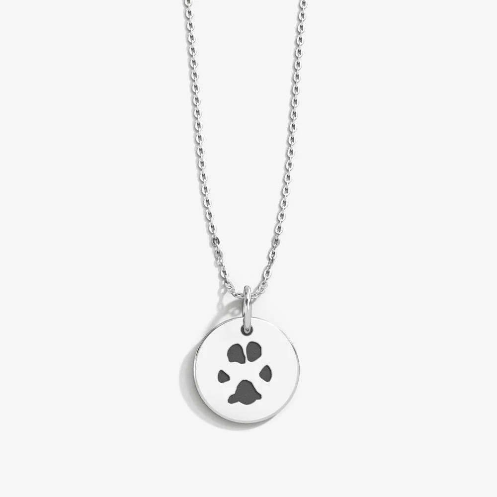 Double-Sided Paw & Name necklace