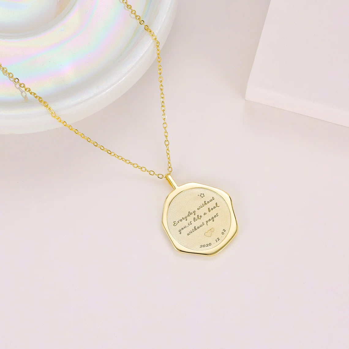 14k Gold Plated Custom Paw Print Necklace - Personalized Pet Jewelry Gift