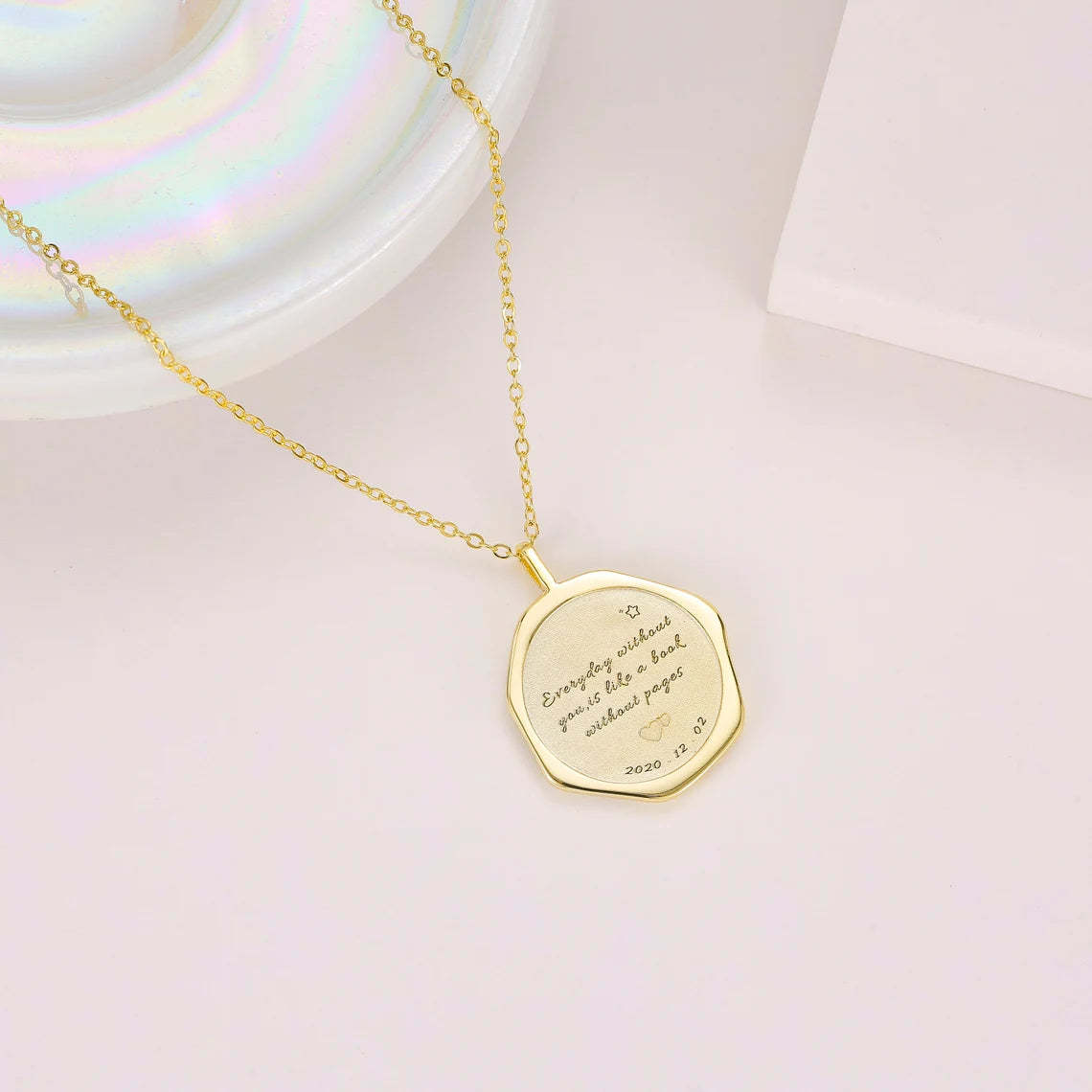 14k Gold Plated Custom Paw Print Necklace - Personalized Pet Jewelry Gift