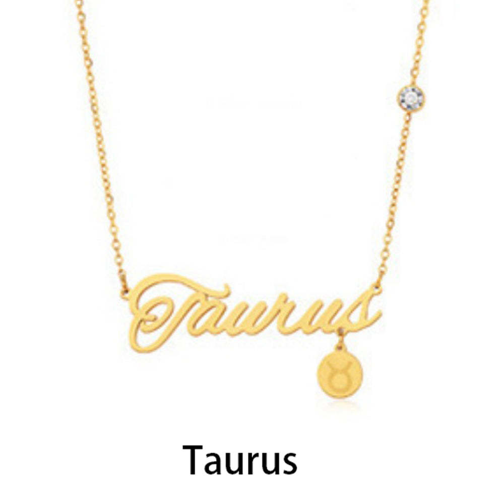 12 Zodiac Signs Name Necklace