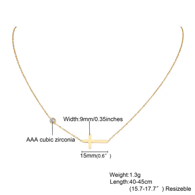 Cross bracelet, 18K gold-plated, faith jewelry, women's accessories, delicate jewelry