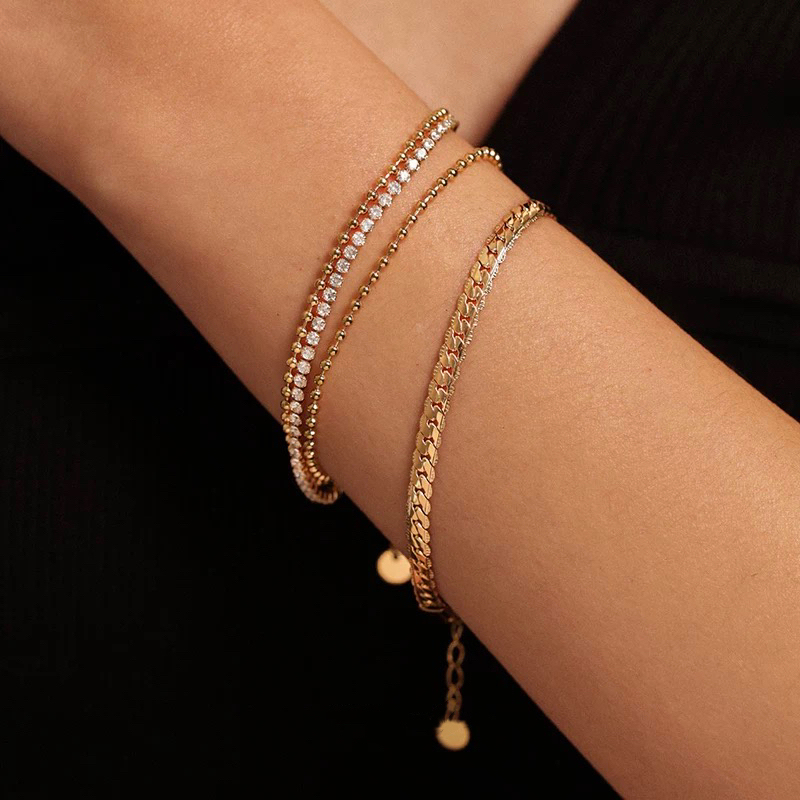 gold bracelet, gemstone jewelry, layered bracelet, women's fashion accessory, elegant bracelet