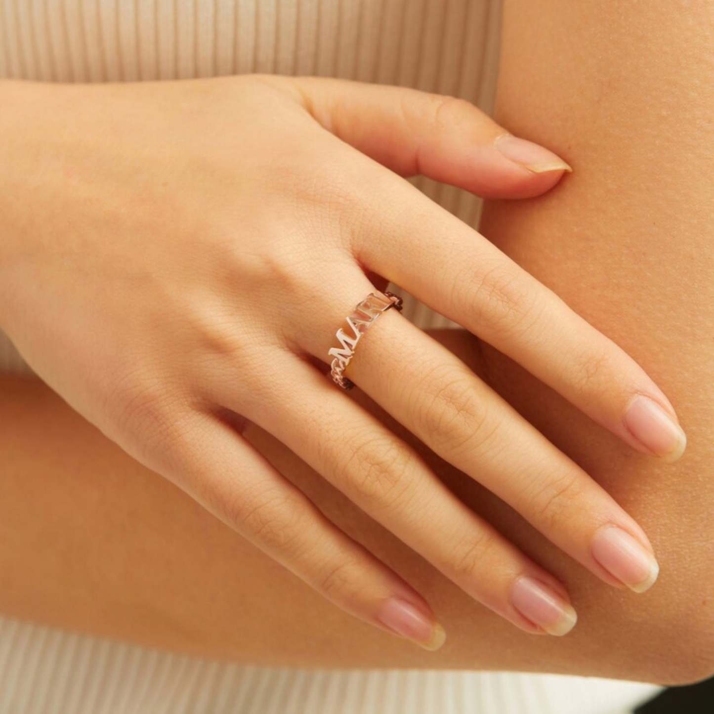 Custom 18K Gold Plated Name Ring - Personalized 925 Sterling Silver, 14K Yellow, Rose, or White Gold for a Luxurious Touch