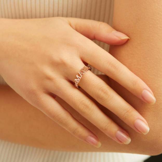 Custom 18K Gold Plated Name Ring - Personalized 925 Sterling Silver, 14K Yellow, Rose, or White Gold for a Luxurious Touch