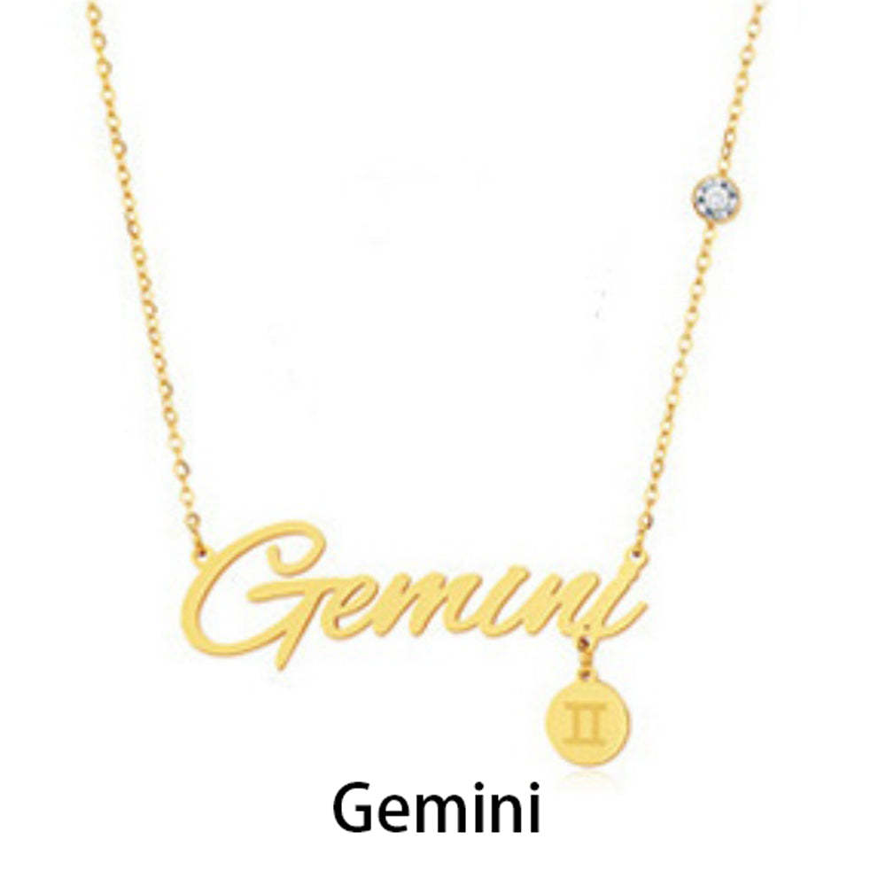 12 Zodiac Signs Name Necklace