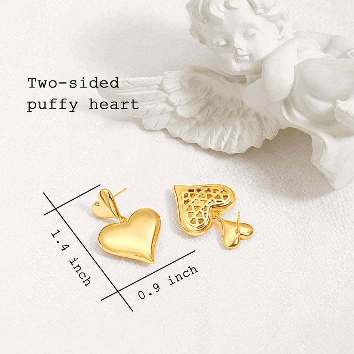 Elevate Your Style with 14k Gold Heart Earrings - Timeless Love Symbol. #14kGoldEarrings #HeartEarrings #ValentineGift