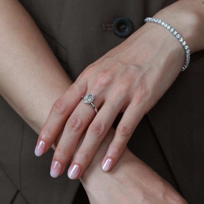 3 ct D VVS2 Ice-Cut Solitaire Ring PT950 or 18K – Frost Echo