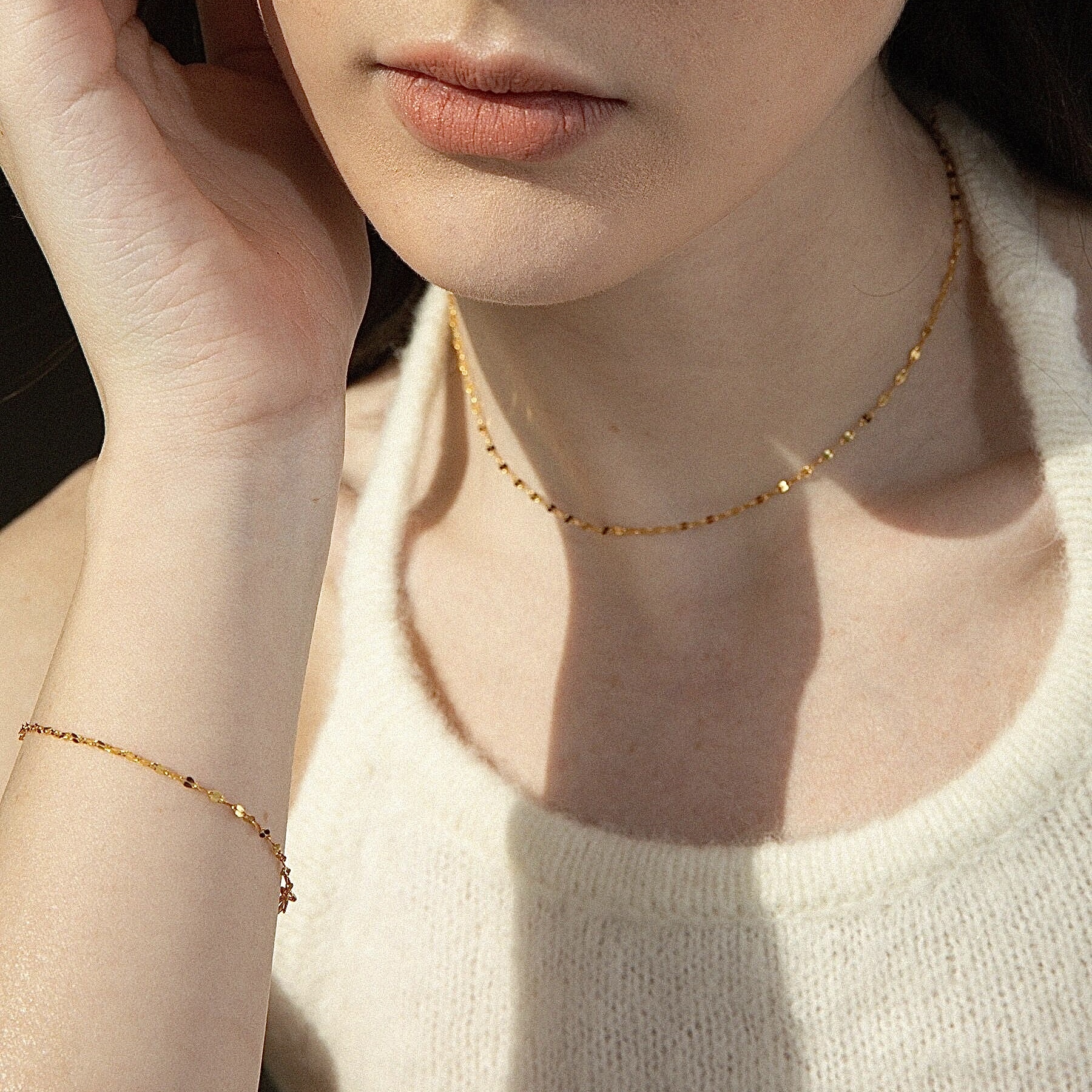 Elegant 18K Gold-Plated, 18K Solid Gold, 14K Gold-Plated and 14K Solid Gold Subtle Sparkle Necklace - Timeless Minimalist Jewelry