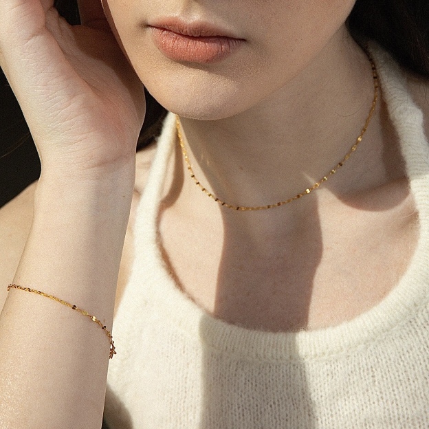 Elegant 18K Gold-Plated, 18K Solid Gold, 14K Gold-Plated and 14K Solid Gold Subtle Sparkle Necklace - Timeless Minimalist Jewelry