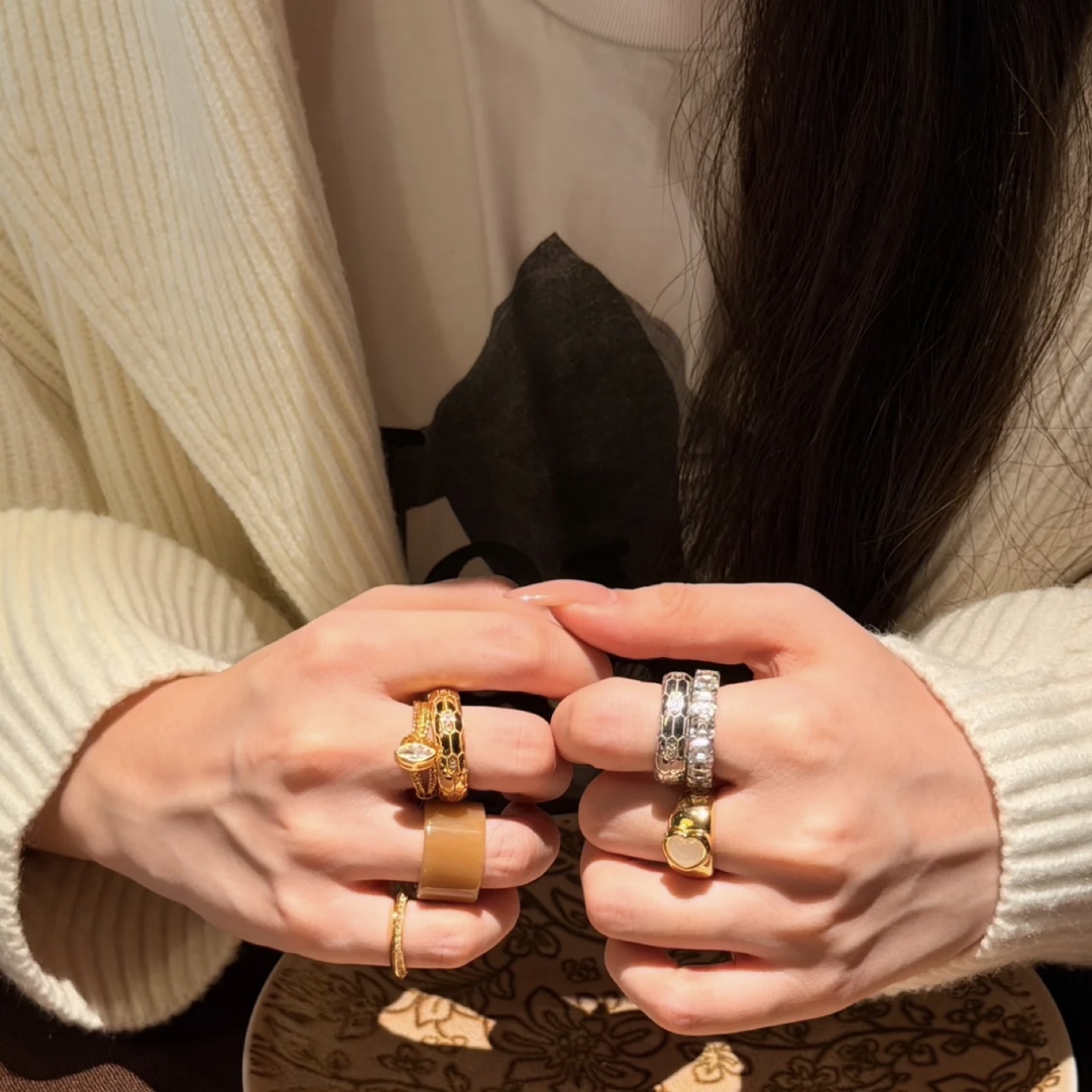 TikTok Viral Vintage Marquise Soft Chain Ring