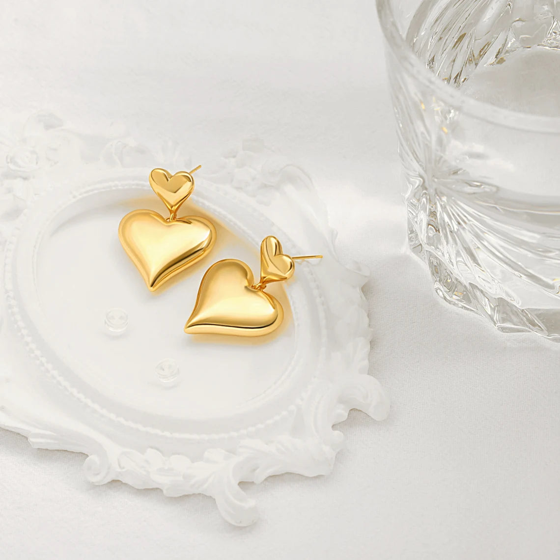 Elevate Your Style with 14k Gold Heart Earrings - Timeless Love Symbol. #14kGoldEarrings #HeartEarrings #ValentineGift