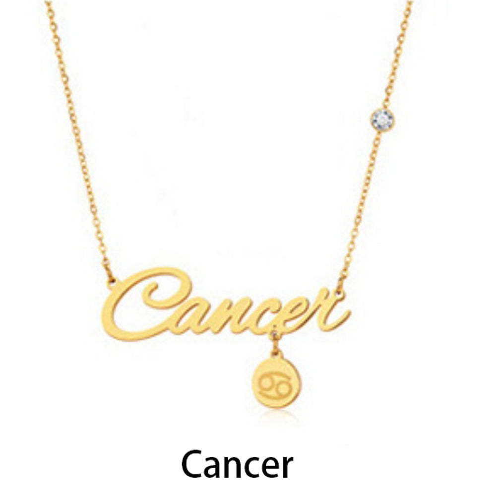 12 Zodiac Signs Name Necklace