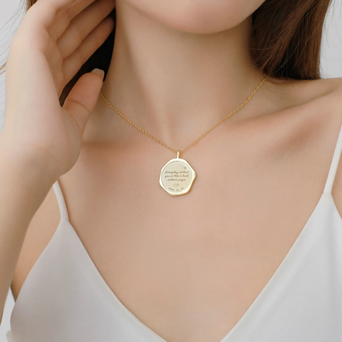 14k Gold Plated Custom Paw Print Necklace - Personalized Pet Jewelry Gift