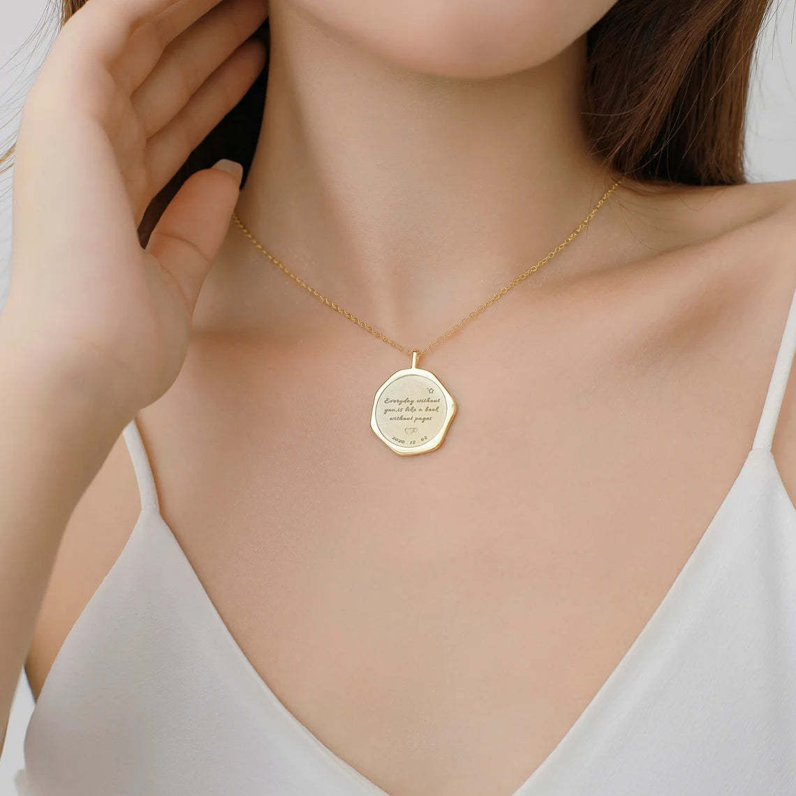 14k Gold Plated Custom Paw Print Necklace - Personalized Pet Jewelry Gift