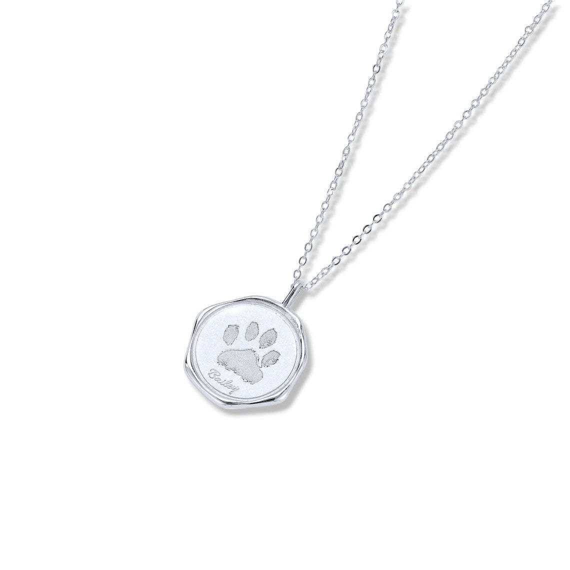 Footprint & Name & Date Necklace