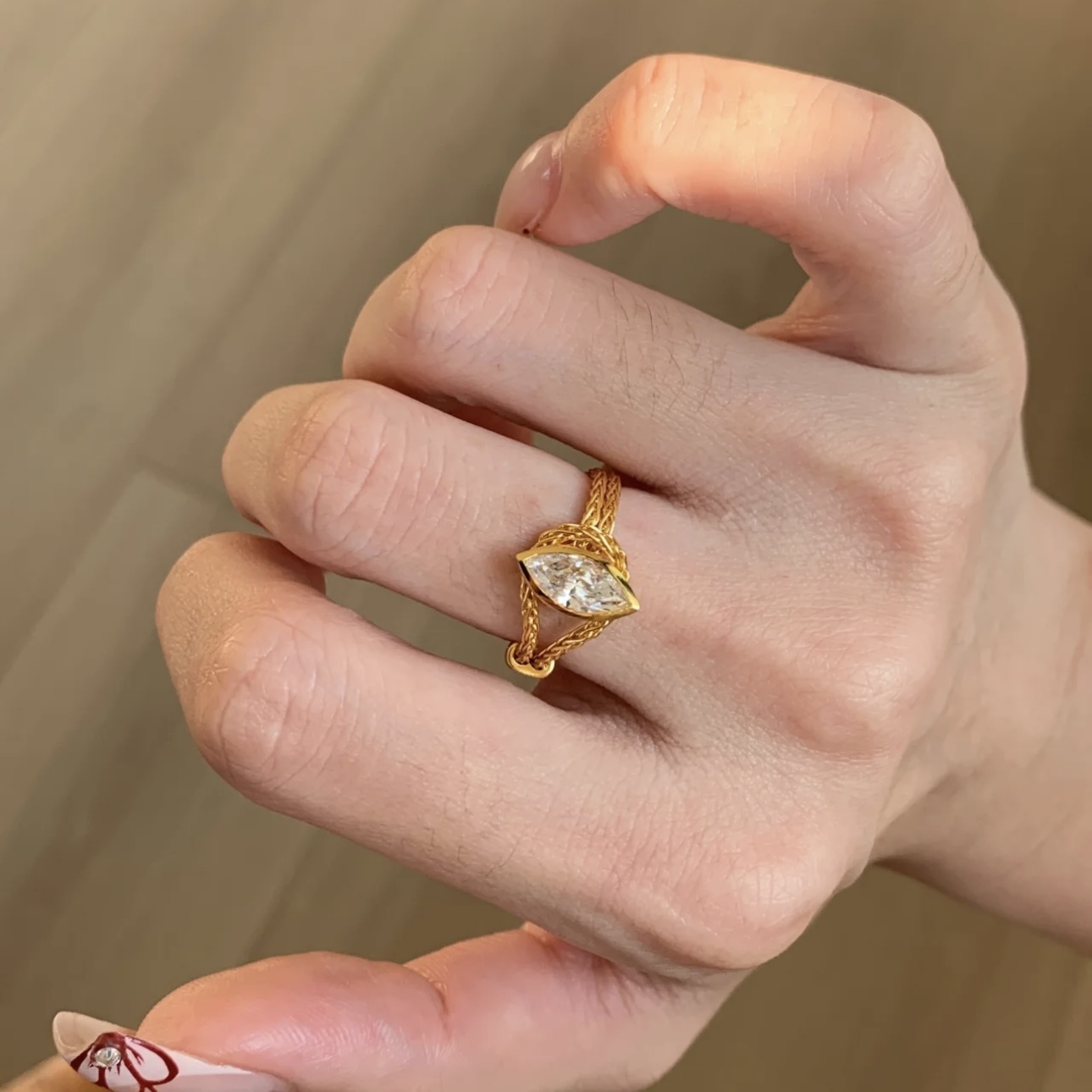TikTok Viral Vintage Marquise Soft Chain Ring
