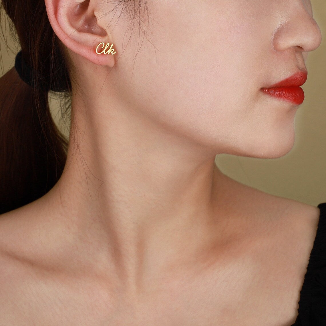Delicate 14k Gold Plated Name Earrings - Personalized Jewelry with Custom Script