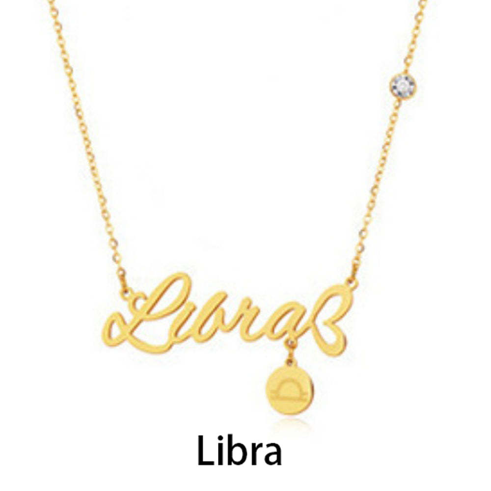 12 Zodiac Signs Name Necklace