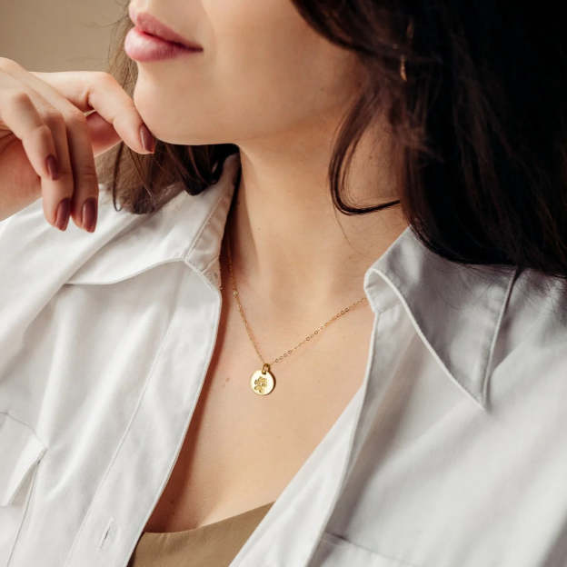 14k Gold  Paw Print Necklace