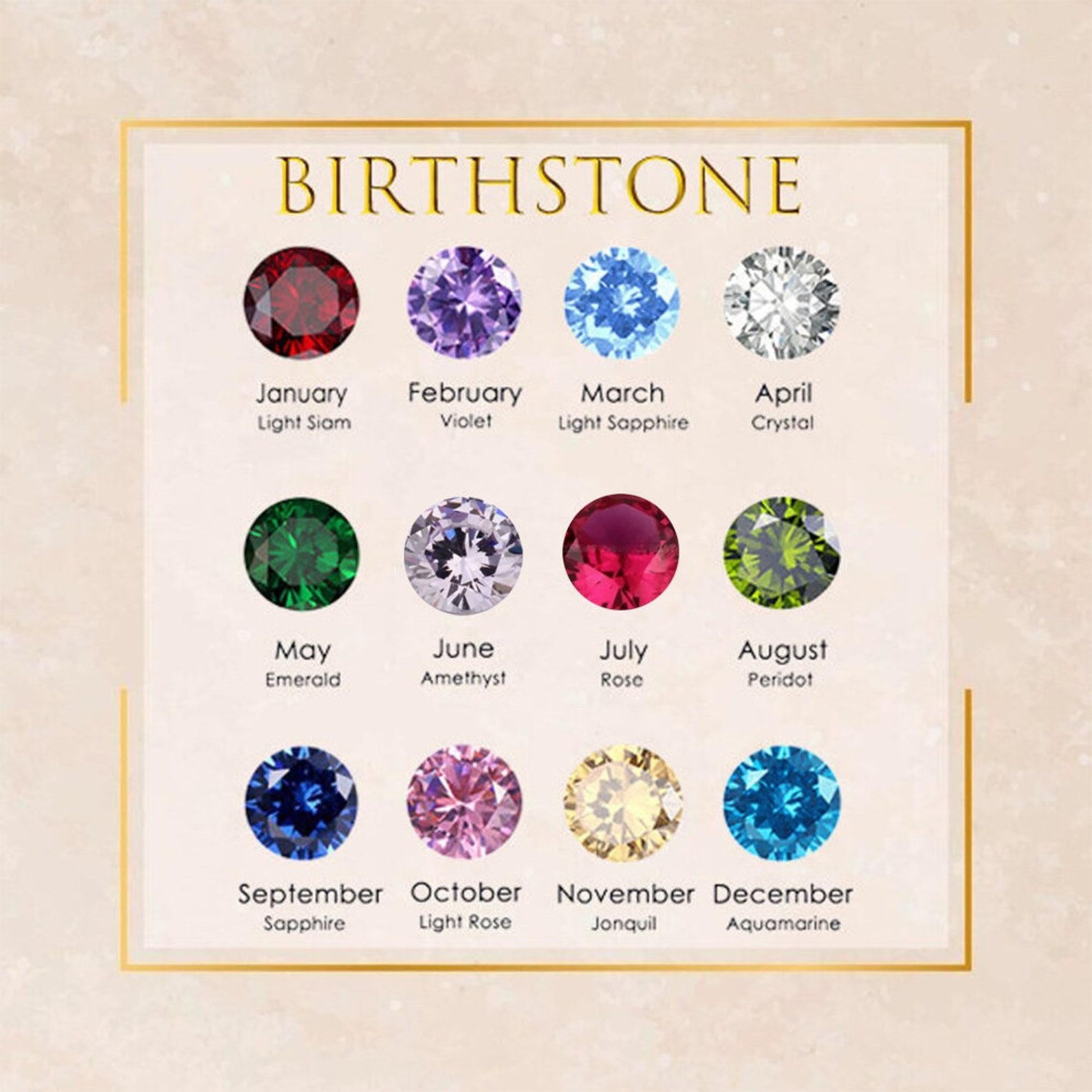 birth stones and flowers bracelet