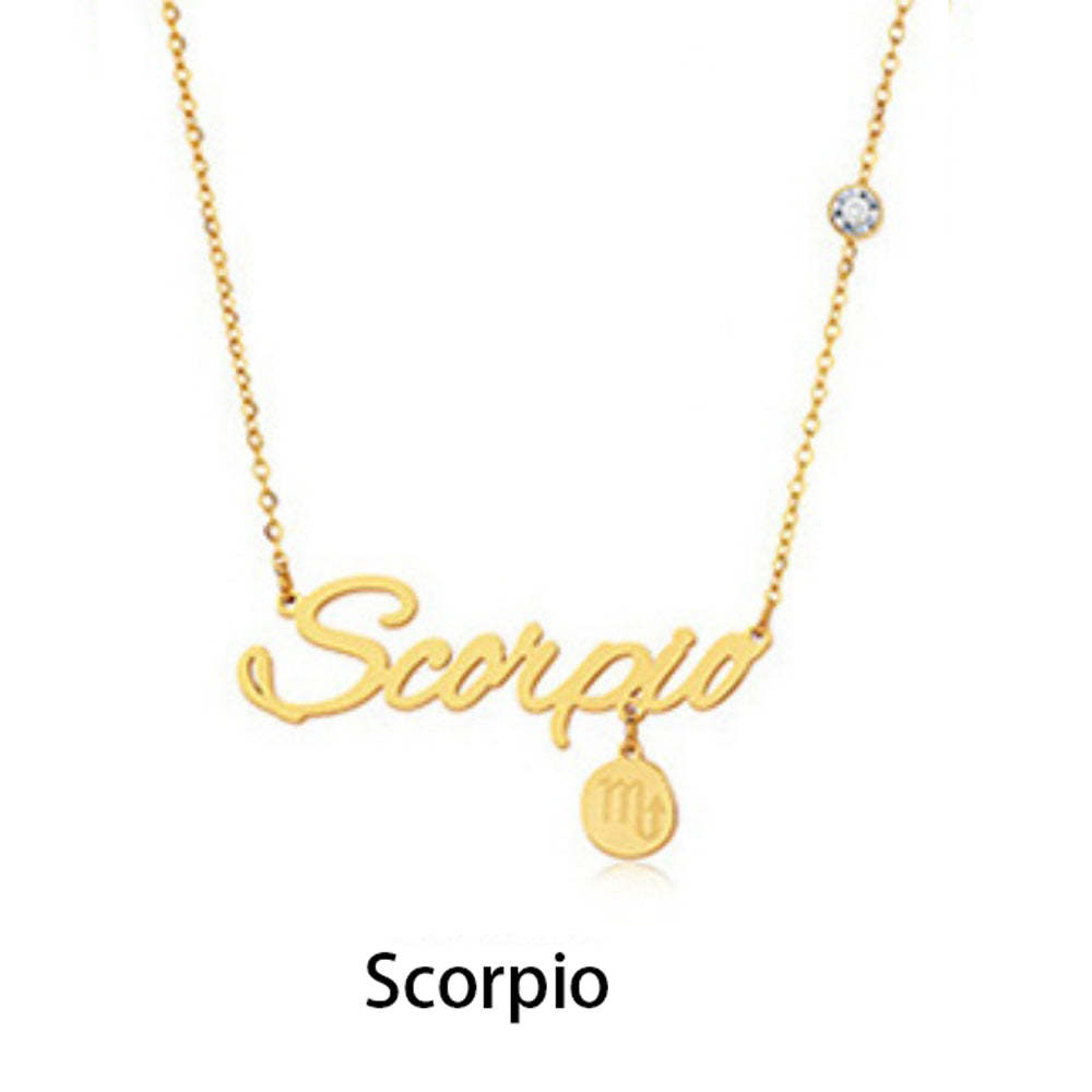 12 Zodiac Signs Name Necklace