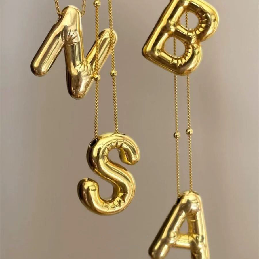 Alphabet Necklace 3D Bubble Letters