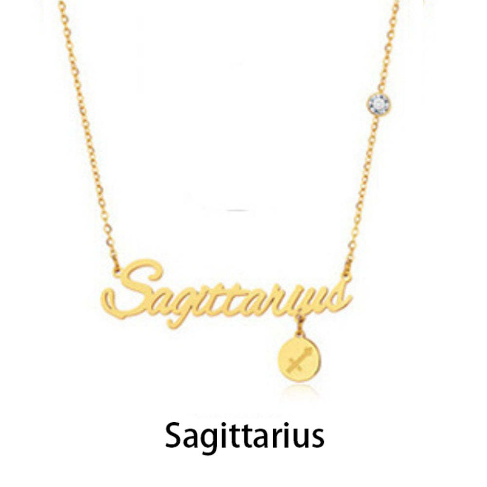 12 Zodiac Signs Name Necklace