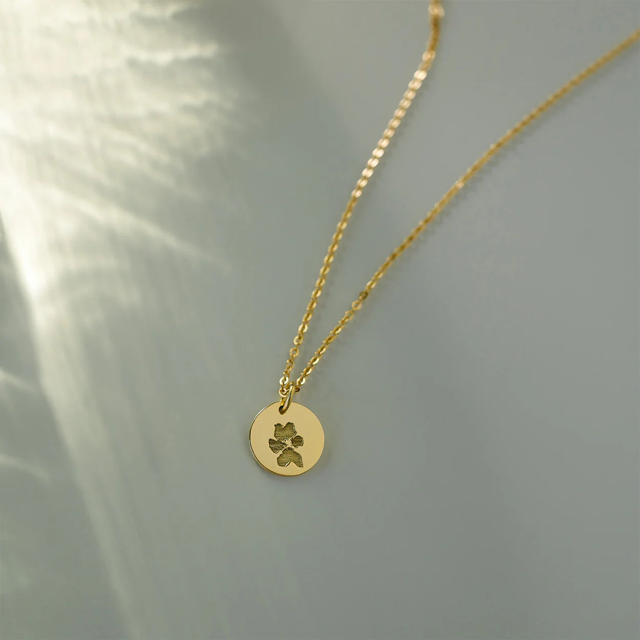 14k Gold  Paw Print Necklace