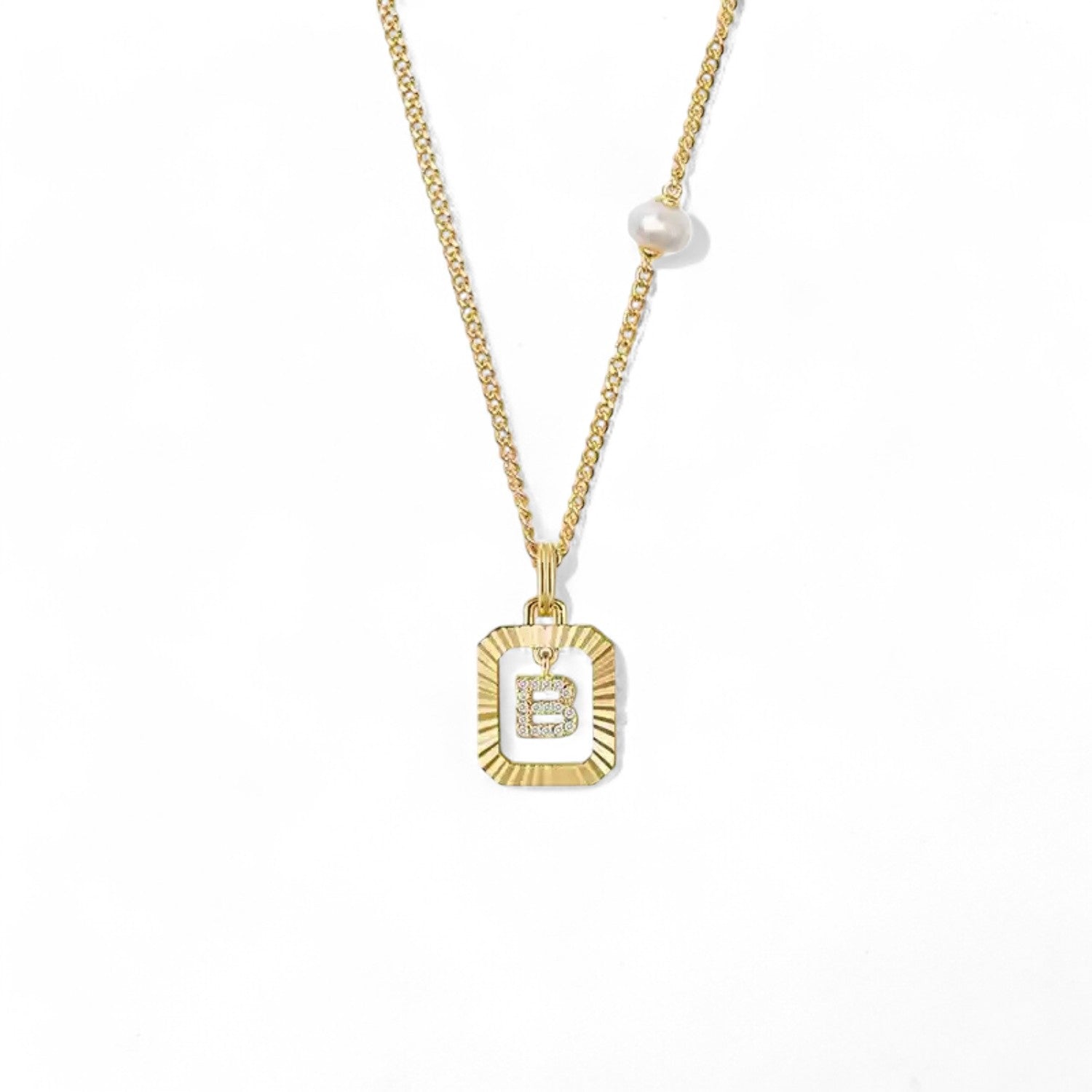 Pearl Letter Box Necklace