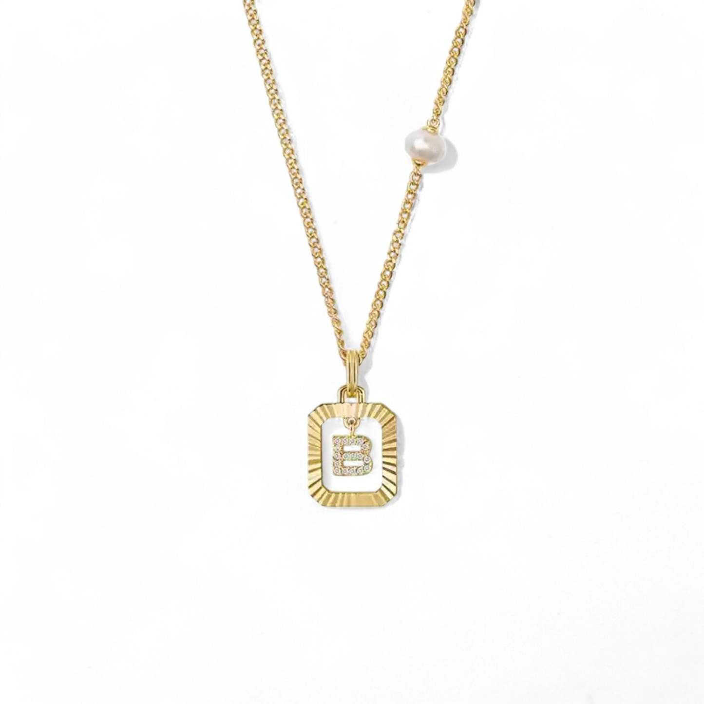 Pearl Letter Box Necklace